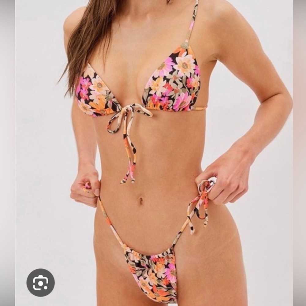 For Love and Lemons Vienna string Floral Bikini Size XS